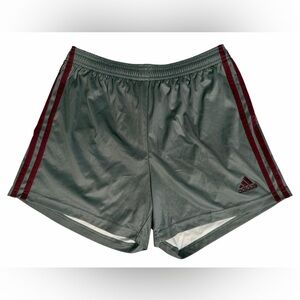 Adidas Aeroready Soccer Charcoal Gray Shorts with Maroon Burgundy Accents size S